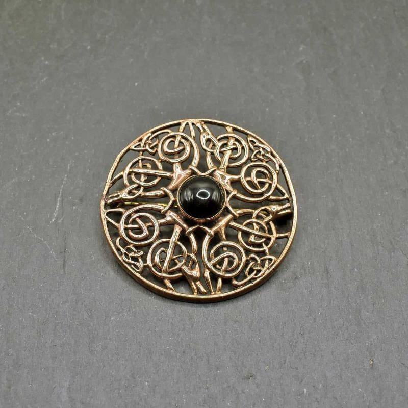 Keltische Brosche mit Onyx aus Bronze von Belanas Schatzkiste
